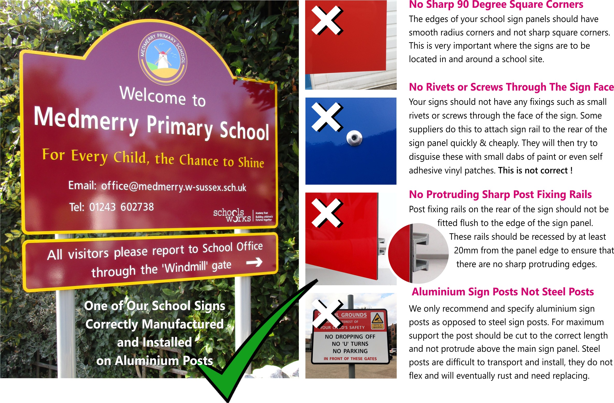 signs for schools Medmery Primary School Sign on Aluminium Posts